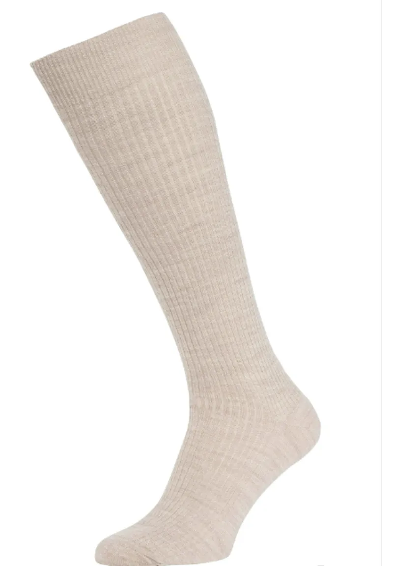 HJ77 Oatmeal Wool Knee High